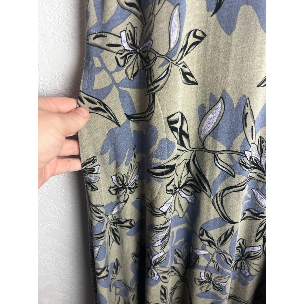 LOGO by Lori Goldstein Floral Sleeveless Handkerchief Hem‎ Maxi Dress Size Small - Picture 3 of 9